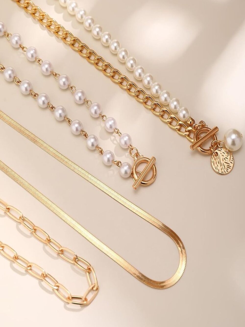 Gold Layered Necklaces for Women Chunky Layered Gold Necklaces Stacked Paperclip - Picture 6 of 8